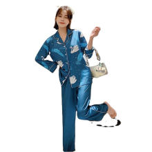 2021 Fashionable Silk 2 Piece Designer Pajamas Women Pajamas